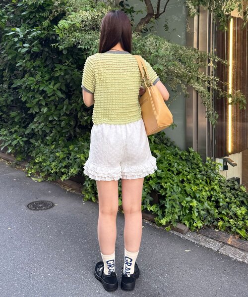 CIAOPANIC(チャオパニック)の「モーターロゴフリルリンガーTee(Tシャツ/カットソー・レディース・アイボリー/オフホワイト/ブラック/イエロー・ONE SIZE)」の15枚目の写真