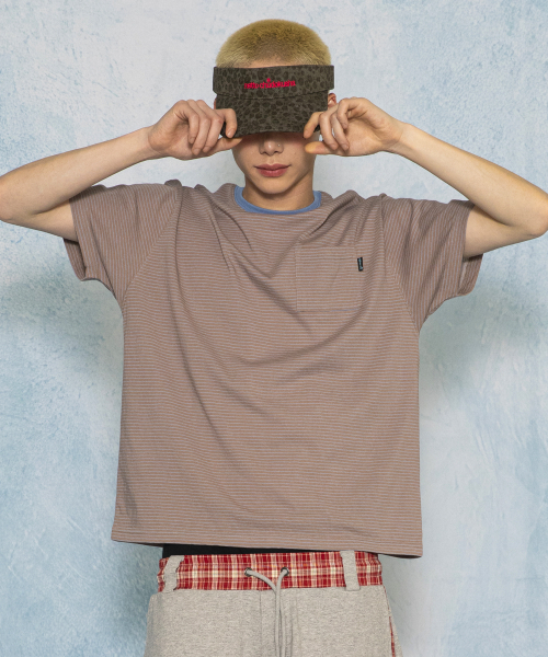 GLACK(グラック)の「GT168 フェイデッドヴィンテージストライプTシャツ (BROWN)(Tシャツ/カットソー・レディース・その他・MEDIUM/LARGE)」の1枚目の写真