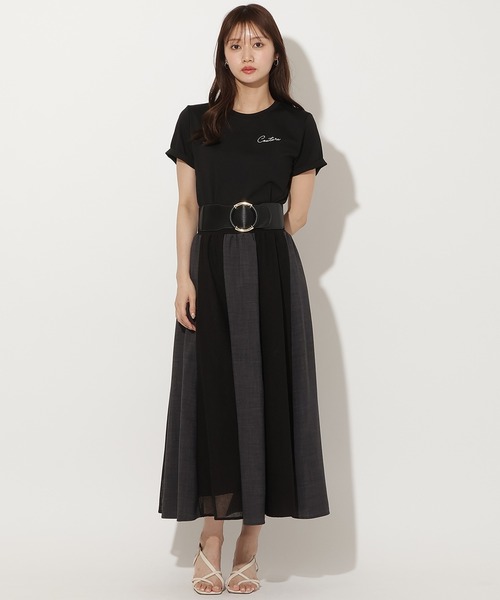 AND COUTURE(アンドクチュール)の「リネンライクメッシュロングスカート(スカート・レディース・ライトグレー/チャコールグレー/ベージュ・FREE)」の2枚目の写真
