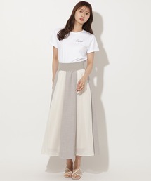 リネンライクメッシュロングスカート
