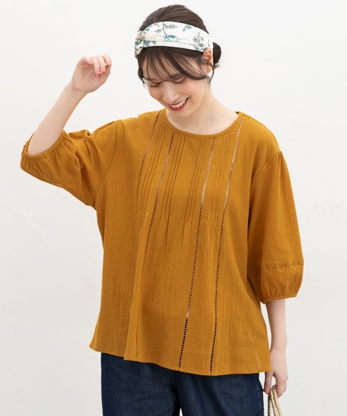 Honeys(ハニーズ)の「6分袖レース使いブラウス(シャツ/ブラウス・レディース・ボルドー/オフホワイト/マスタード/ブラック/ブラウン・L/LL/M)」の15枚目の写真