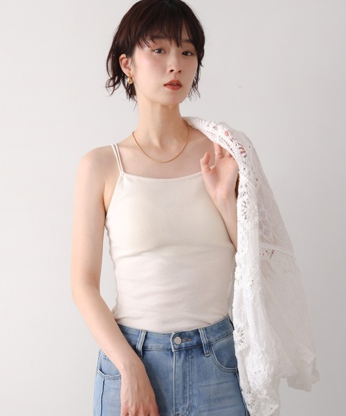 Bou Jeloud(ブージュルード)の「カップインキャミソール(キャミソール・レディース・オフホワイト/ベージュ/ブラック・FREE)」の2枚目の写真