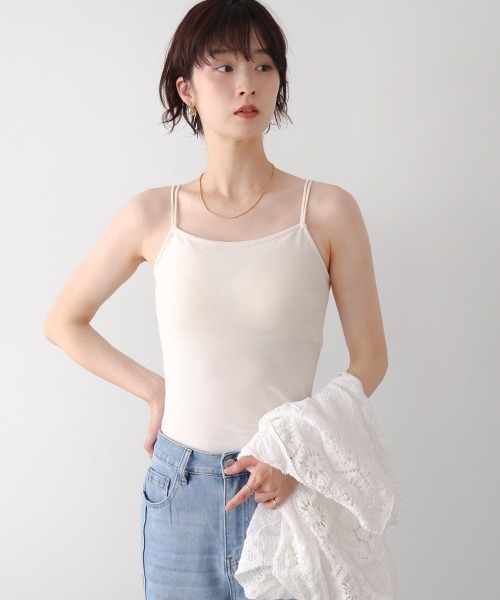 Bou Jeloud(ブージュルード)の「カップインキャミソール(キャミソール・レディース・オフホワイト/ベージュ/ブラック・FREE)」の4枚目の写真