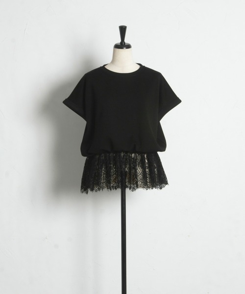 ARVELLIA（アルベリア）の「LACE HEM RELAX TOP（Tシャツ/カットソー・レディース・ホワイト/ブラック・M）」の17枚目の写真