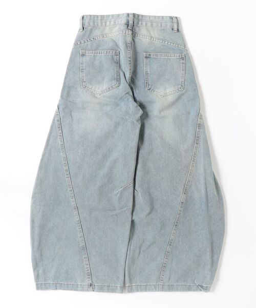 center i(センターアイ)の「ヴィンテージウォッシュカーブワイドデニムパンツ(デニムパンツ・レディース・ブルー・L/M/S)」の10枚目の写真
