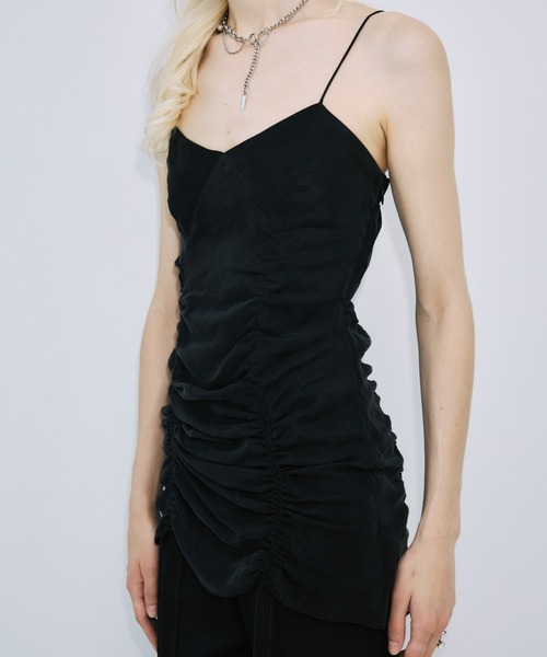 JOSE MOON（ジョゼムーン）の「GATHER CAMI DRESS/ギャザーキャミドレス（ワンピース・レディース・サックスブルー/オフホワイト/ブラック・36/38）」の14枚目の写真