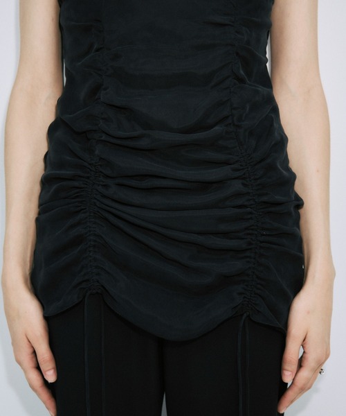 JOSE MOON（ジョゼムーン）の「GATHER CAMI DRESS/ギャザーキャミドレス（ワンピース・レディース・サックスブルー/オフホワイト/ブラック・36/38）」の15枚目の写真