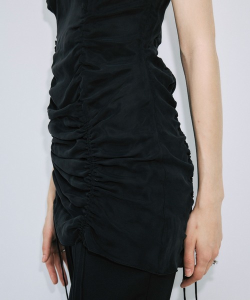 JOSE MOON（ジョゼムーン）の「GATHER CAMI DRESS/ギャザーキャミドレス（ワンピース・レディース・サックスブルー/オフホワイト/ブラック・36/38）」の16枚目の写真
