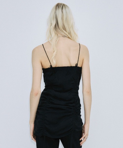 JOSE MOON（ジョゼムーン）の「GATHER CAMI DRESS/ギャザーキャミドレス（ワンピース・レディース・サックスブルー/オフホワイト/ブラック・36/38）」の8枚目の写真