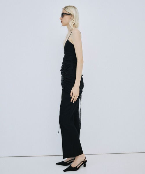 JOSE MOON（ジョゼムーン）の「GATHER CAMI DRESS/ギャザーキャミドレス（ワンピース・レディース・サックスブルー/オフホワイト/ブラック・36/38）」の12枚目の写真