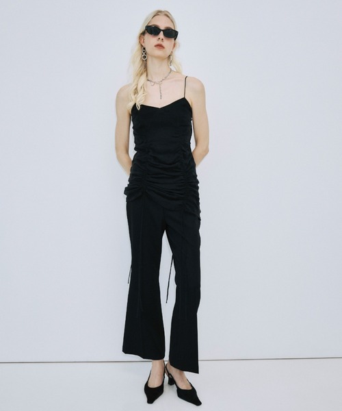 JOSE MOON（ジョゼムーン）の「GATHER CAMI DRESS/ギャザーキャミドレス（ワンピース・レディース・サックスブルー/オフホワイト/ブラック・36/38）」の9枚目の写真