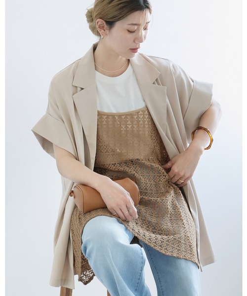 YAECA 生成 麻入りスモックドレス チュニック ラミー レースキャミチュニック（チュニック）｜reca（レカ）のファッション
