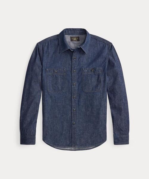 RRL(ダブル アール エル)の「インディゴ デニム ワークシャツ(シャツ/ブラウス・メンズ・ネイビー系1・S/M/L/XL/XS/XXL)」の1枚目の写真