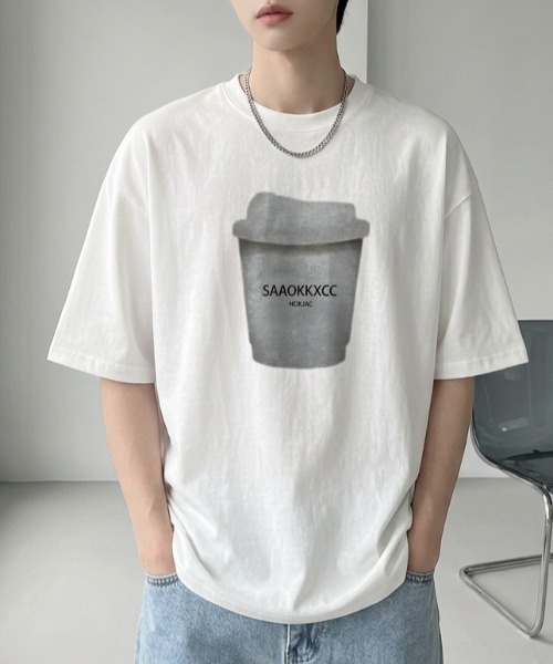 B.R.U(ブル)の「coffeeプリントTシャツ(Tシャツ/カットソー・メンズ・グレー/ブラック/ホワイト・FREE)」の5枚目の写真