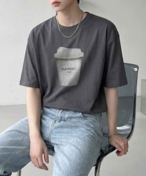 B.R.U(ブル)の「coffeeプリントTシャツ(Tシャツ/カットソー・メンズ・グレー/ブラック/ホワイト・FREE)」の6枚目の写真