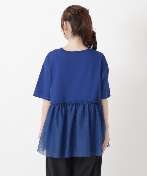 one'sterrace(ワンズテラス)の「カット&チュール ペプラムプルオーバー(Tシャツ/カットソー・レディース・ネイビー系5/ブルー系その他7・02)」の5枚目の写真