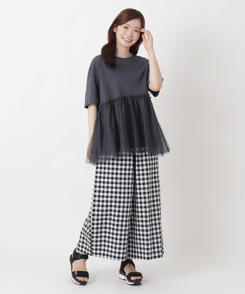 one'sterrace(ワンズテラス)の「カット&チュール ペプラムプルオーバー(Tシャツ/カットソー・レディース・ネイビー系5/ブルー系その他7・02)」の11枚目の写真