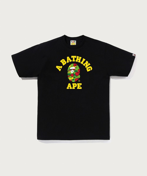 A BATHING APE(アベイシングエイプ)の「STA CAMO COLLEGE TEE(Tシャツ/カットソー・メンズ・ブラック×ピンク/ブラック系その他5/ホワイト系その他5/ホワイト×ピンク・XX-LARGE/XXX-LARGE/SMALL/X-LARGE/LARGE/MEDIUM)」の1枚目の写真