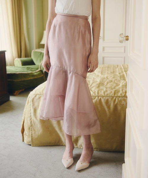 EIMY ISTOIRE(エイミーイストワール)の「AURORA SHEER SKIRT(スカート・レディース・ピンク/ブラック/オフホワイト・36/38)」の8枚目の写真