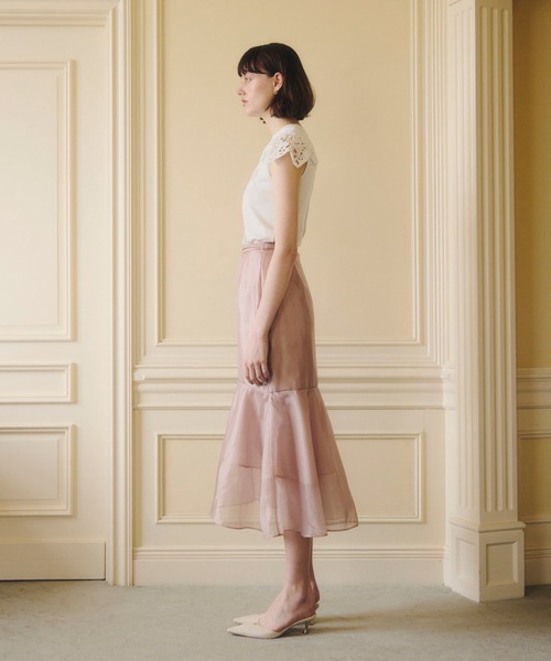 EIMY ISTOIRE(エイミーイストワール)の「AURORA SHEER SKIRT(スカート・レディース・ピンク/ブラック/オフホワイト・36/38)」の11枚目の写真