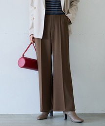 シルキージャージ素材ワイドパンツ68丈