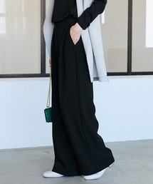 シルキージャージ素材ワイドパンツ68丈
