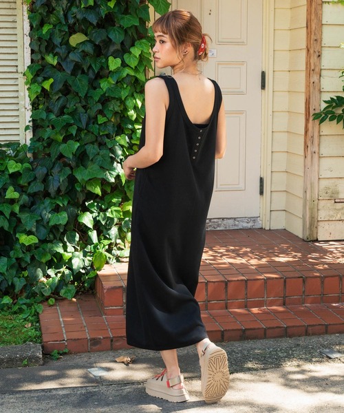 anap mimpi（アナップミンピ）の「キャミソールセット 前後2way ロング ワンピース（ワンピース・レディース・ベージュ/ブラック・F）」の8枚目の写真