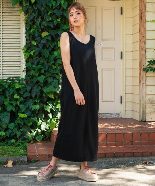 anap mimpi（アナップミンピ）の「キャミソールセット 前後2way ロング ワンピース（ワンピース・レディース・ベージュ/ブラック・F）」の6枚目の写真