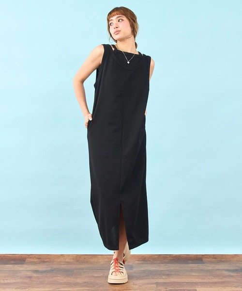 anap mimpi（アナップミンピ）の「キャミソールセット 前後2way ロング ワンピース（ワンピース・レディース・ベージュ/ブラック・F）」の13枚目の写真