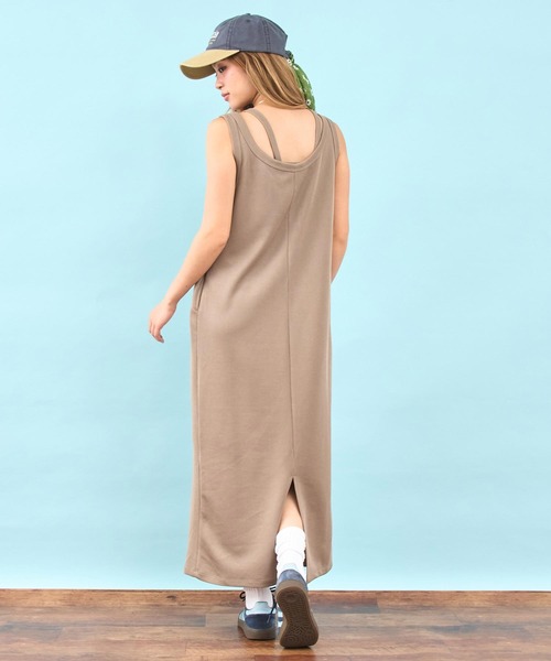 anap mimpi（アナップミンピ）の「キャミソールセット 前後2way ロング ワンピース（ワンピース・レディース・ベージュ/ブラック・F）」の4枚目の写真
