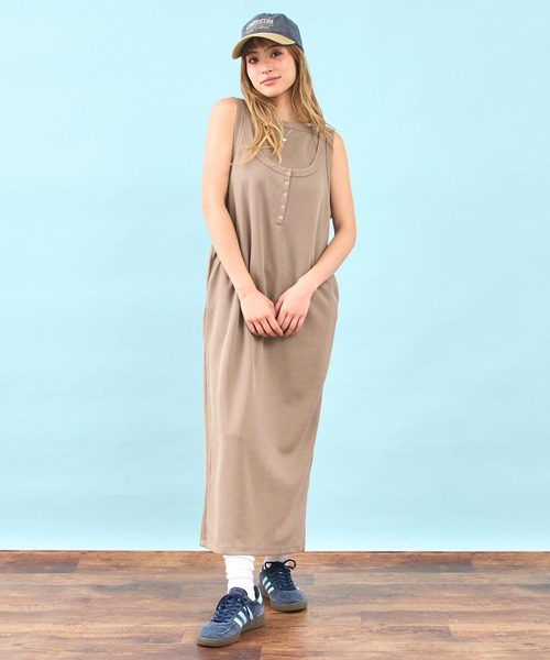 anap mimpi（アナップミンピ）の「キャミソールセット 前後2way ロング ワンピース（ワンピース・レディース・ベージュ/ブラック・F）」の18枚目の写真