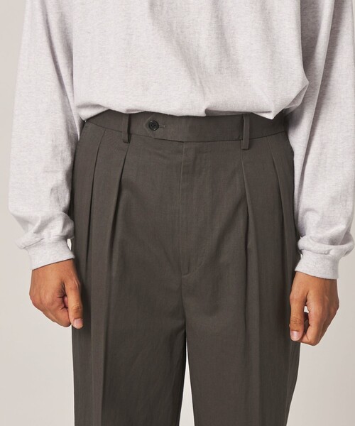 Steven Alan(スティーブンアラン)の「<Steven Alan> コットン/リネン イン ツープリーツ ドレス トラウザーズ ハーフイージー II(スラックス・メンズ・ダークグレー/オリーブ・XL/L/M/S)」の8枚目の写真