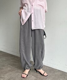 【セットアップ可能】ウエストニット切替リヨセルパンツ