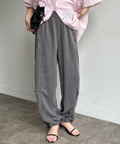 DouDou(ドゥドゥ)の「【セットアップ可能】ウエストニット切替リヨセルパンツ(その他パンツ・レディース・ブラウン/ライトベージュ/チャコールグレー・FREE)」の18枚目の写真