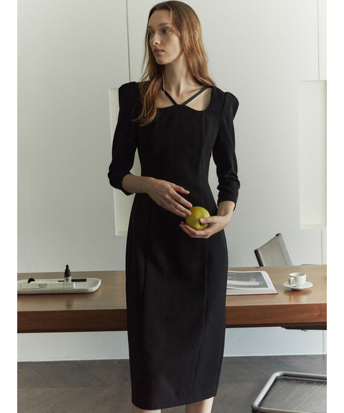 LETQSTUDIO(レチケットスタジオ)の「サテンストラップワンピースブラックロング(ワンピース・レディース・その他・SMALL/MEDIUM)」の2枚目の写真