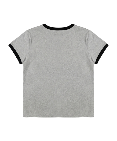 SAINTPAIN(セイントペイン)の「SPスター パッチワーク クロップ リンガー Tシャツ メランジグレー(Tシャツ/カットソー・レディース・その他・FREE)」の2枚目の写真
