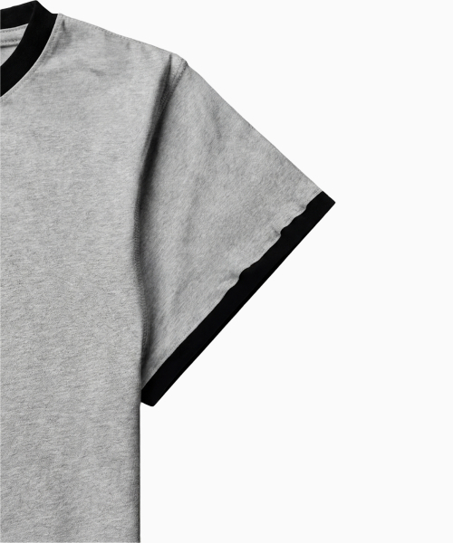 SAINTPAIN(セイントペイン)の「SPスター パッチワーク クロップ リンガー Tシャツ メランジグレー(Tシャツ/カットソー・レディース・その他・FREE)」の4枚目の写真