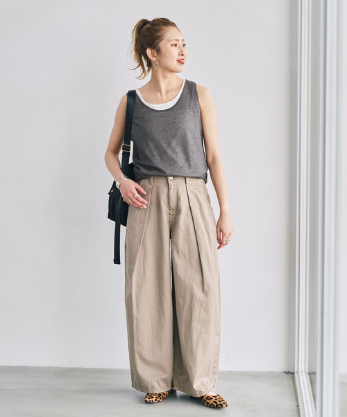 Spick & Span(スピックアンドスパン)の「《2枚セット》レイヤードタンクトップ(タンクトップ・レディース・チャコールグレー/ネイビー・FREE)」の4枚目の写真