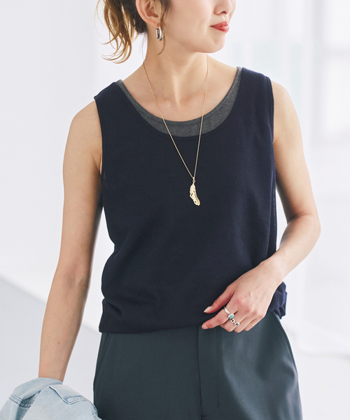 Spick & Span(スピックアンドスパン)の「《2枚セット》レイヤードタンクトップ(タンクトップ・レディース・チャコールグレー/ネイビー・FREE)」の5枚目の写真