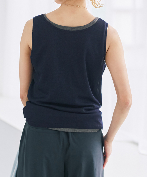 Spick & Span(スピックアンドスパン)の「《2枚セット》レイヤードタンクトップ(タンクトップ・レディース・チャコールグレー/ネイビー・FREE)」の7枚目の写真