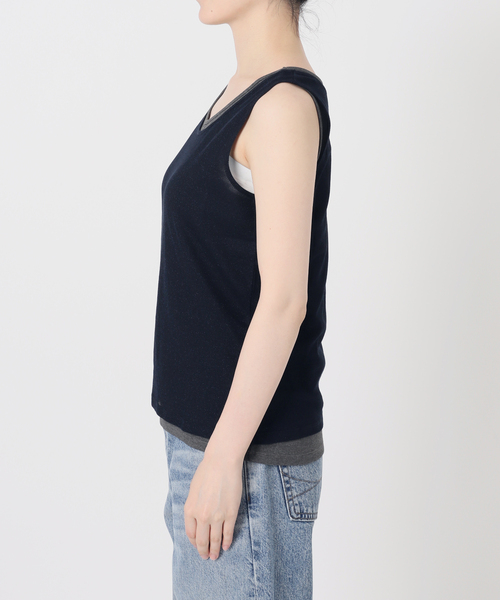 Spick & Span(スピックアンドスパン)の「《2枚セット》レイヤードタンクトップ(タンクトップ・レディース・チャコールグレー/ネイビー・FREE)」の9枚目の写真