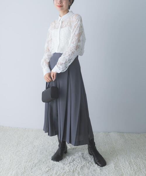 URBAN RESEARCH ROSSO WOMEN(アーバンリサーチ ロッソ)の「レースクレリックシャツ(シャツ/ブラウス・レディース・ネイビー/ホワイト・FREE)」の10枚目の写真