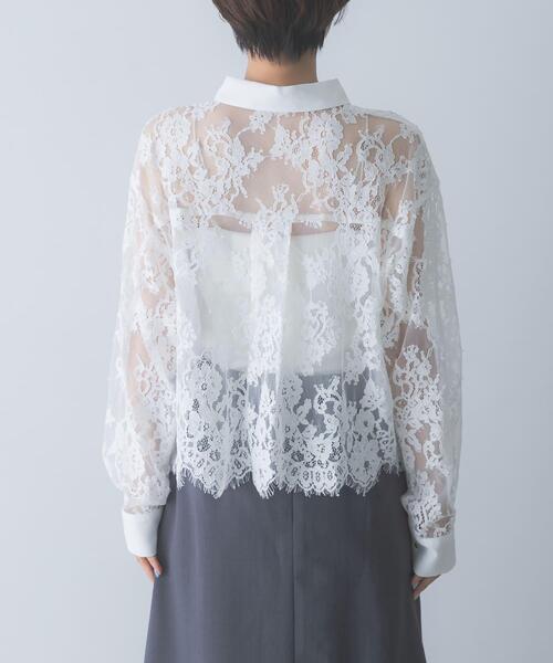 URBAN RESEARCH ROSSO WOMEN(アーバンリサーチ ロッソ)の「レースクレリックシャツ(シャツ/ブラウス・レディース・ネイビー/ホワイト・FREE)」の13枚目の写真