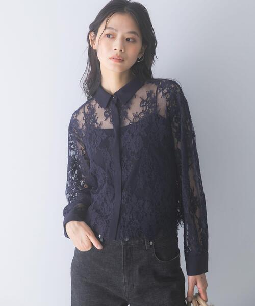 URBAN RESEARCH ROSSO WOMEN(アーバンリサーチ ロッソ)の「レースクレリックシャツ(シャツ/ブラウス・レディース・ネイビー/ホワイト・FREE)」の19枚目の写真