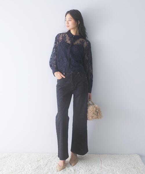 URBAN RESEARCH ROSSO WOMEN(アーバンリサーチ ロッソ)の「レースクレリックシャツ(シャツ/ブラウス・レディース・ネイビー/ホワイト・FREE)」の21枚目の写真
