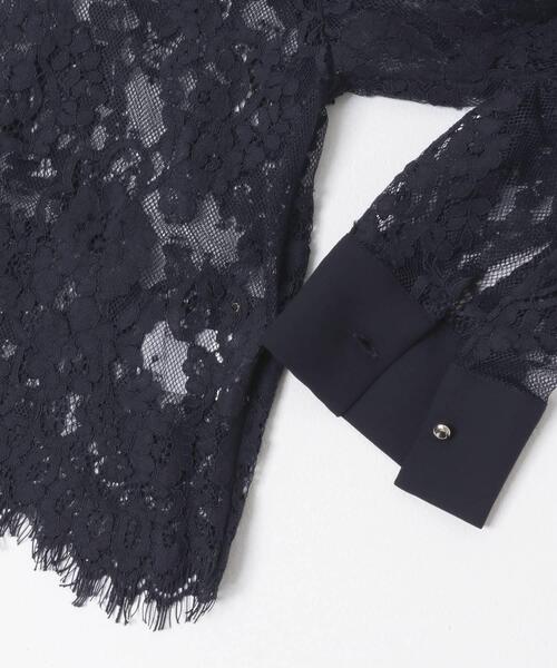 URBAN RESEARCH ROSSO WOMEN(アーバンリサーチ ロッソ)の「レースクレリックシャツ(シャツ/ブラウス・レディース・ネイビー/ホワイト・FREE)」の4枚目の写真