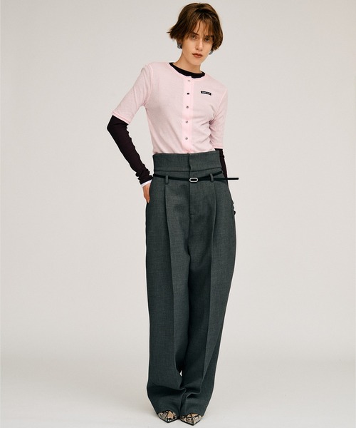 PRANK PROJECT(プランクプロジェクト)の「【2026Autumn Pre-Order】ベルト付きスラックス / Belted Slacks(スラックス・レディース・グレー/ブラック・38/36/34)」の5枚目の写真
