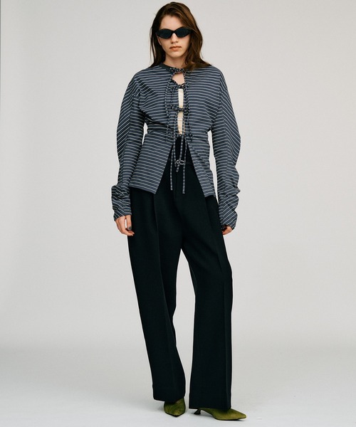 PRANK PROJECT(プランクプロジェクト)の「【2026Autumn Pre-Order】ベルト付きスラックス / Belted Slacks(スラックス・レディース・グレー/ブラック・38/36/34)」の8枚目の写真
