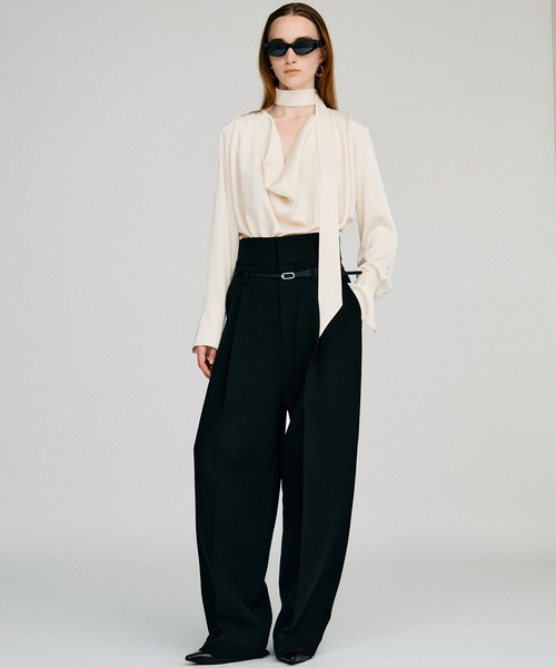 PRANK PROJECT(プランクプロジェクト)の「【2026Autumn Pre-Order】ベルト付きスラックス / Belted Slacks(スラックス・レディース・グレー/ブラック・38/36/34)」の11枚目の写真