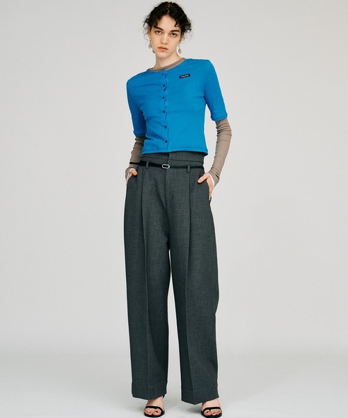 PRANK PROJECT(プランクプロジェクト)の「【2026Autumn Pre-Order】ベルト付きスラックス / Belted Slacks(スラックス・レディース・グレー/ブラック・38/36/34)」の3枚目の写真